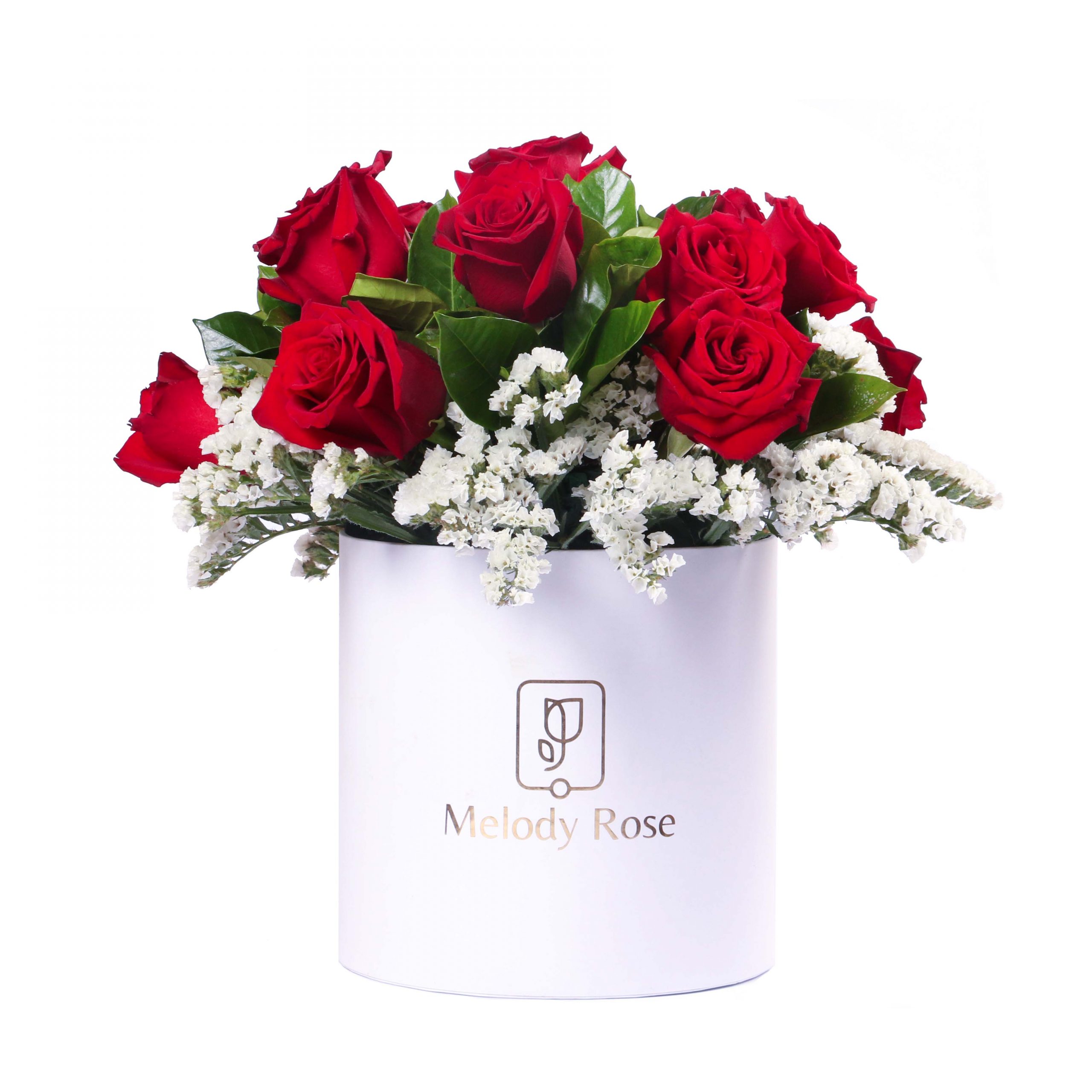 Sombrerera Grande Con 16 Rosas Rojas y Follaje – Tienda online de Rosas y  tulipanes / Melody Rose – Trujillo